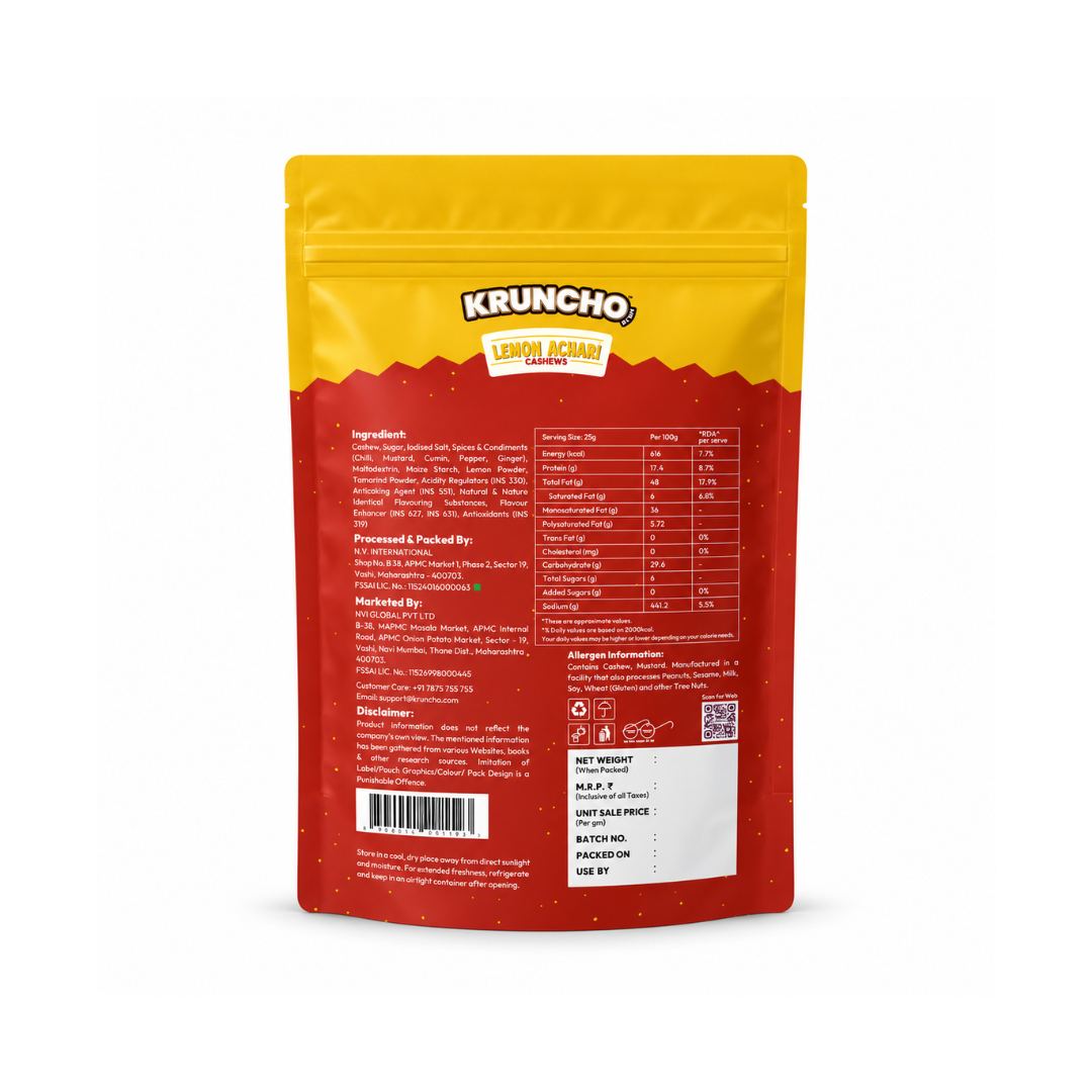 Kruncho Lemon Achari Cashews