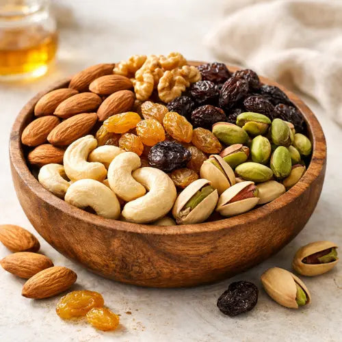 Best dry fruits in India including almonds, cashews, walnuts, and pistachios