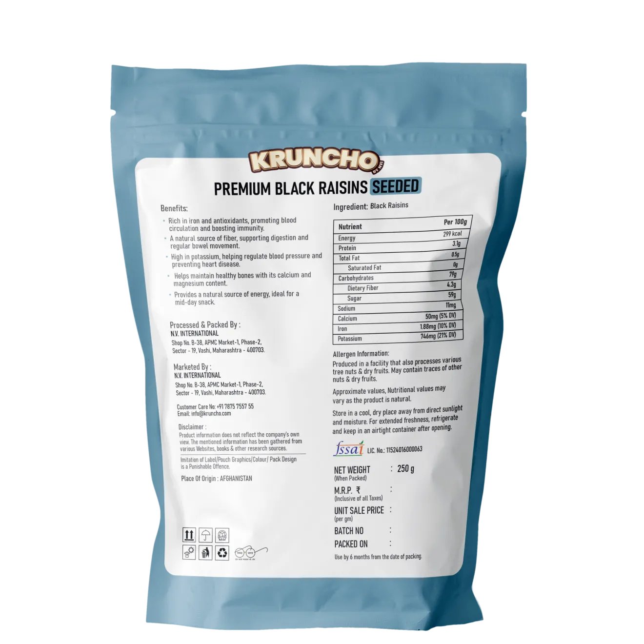 Premium Black Raisins Seeded