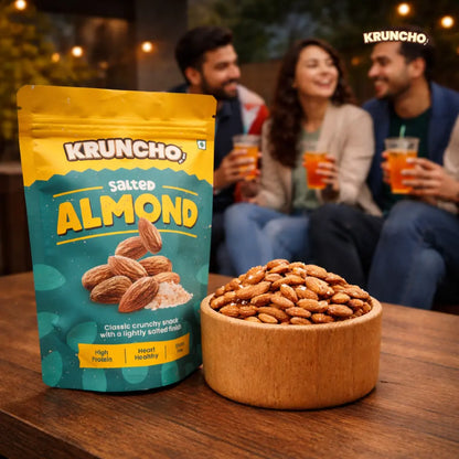 Salted almonds nuts
