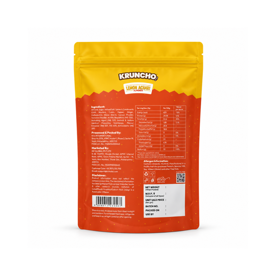 Kruncho Lemon Achari Almonds